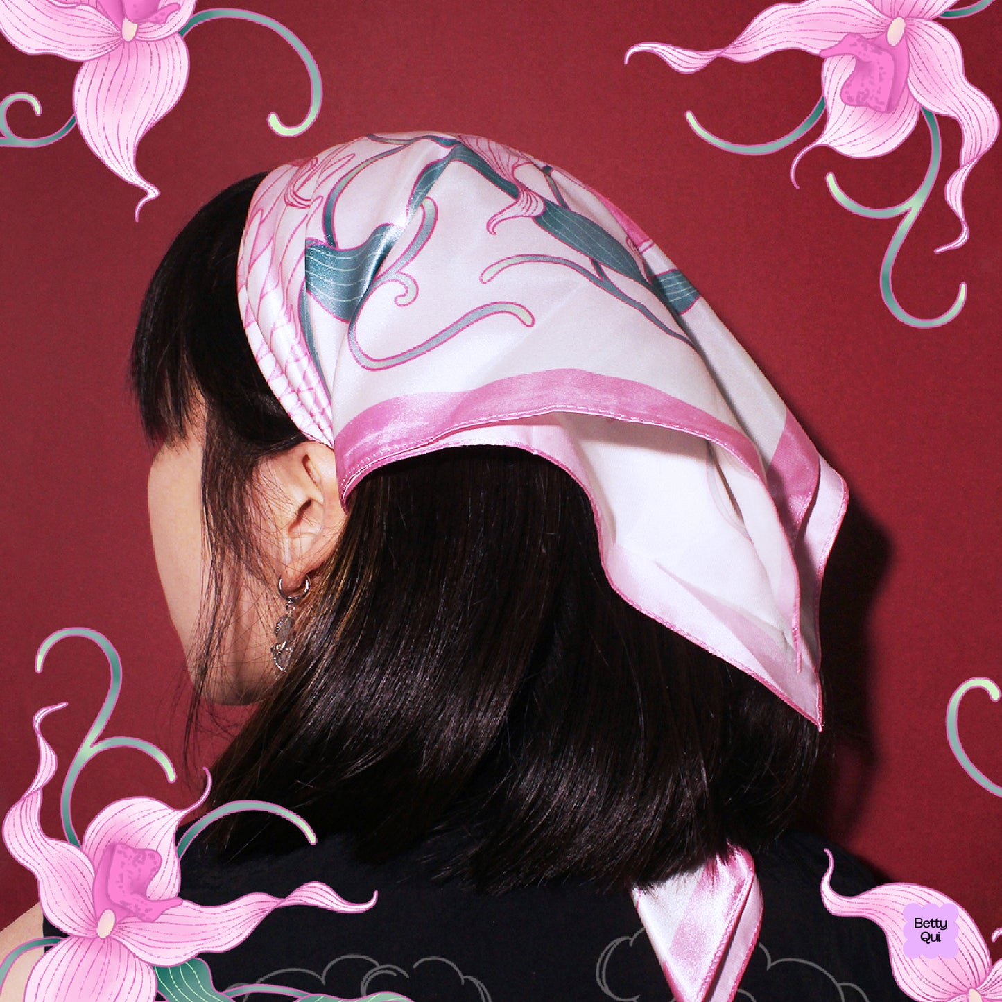 Blush Serenade Satin Scarf