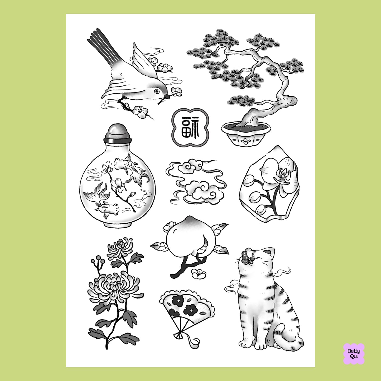 Serene Temporary Tattoos