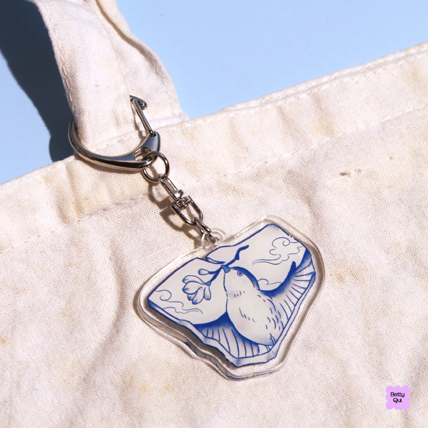 Birdie Porcelain Keychain