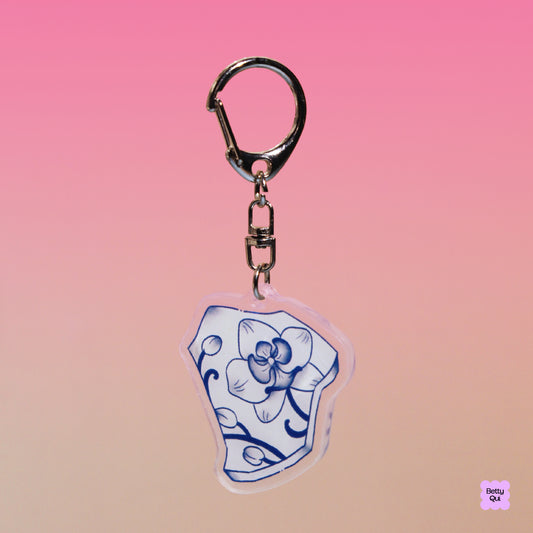 Orchid Porcelain Keychain