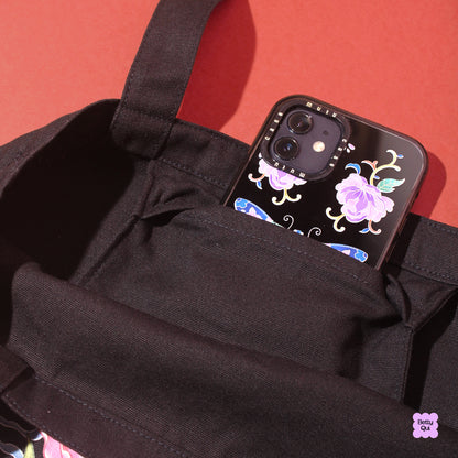 Snake & Peonies Tote Bag