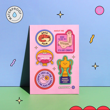 About Me Sticker Sheet