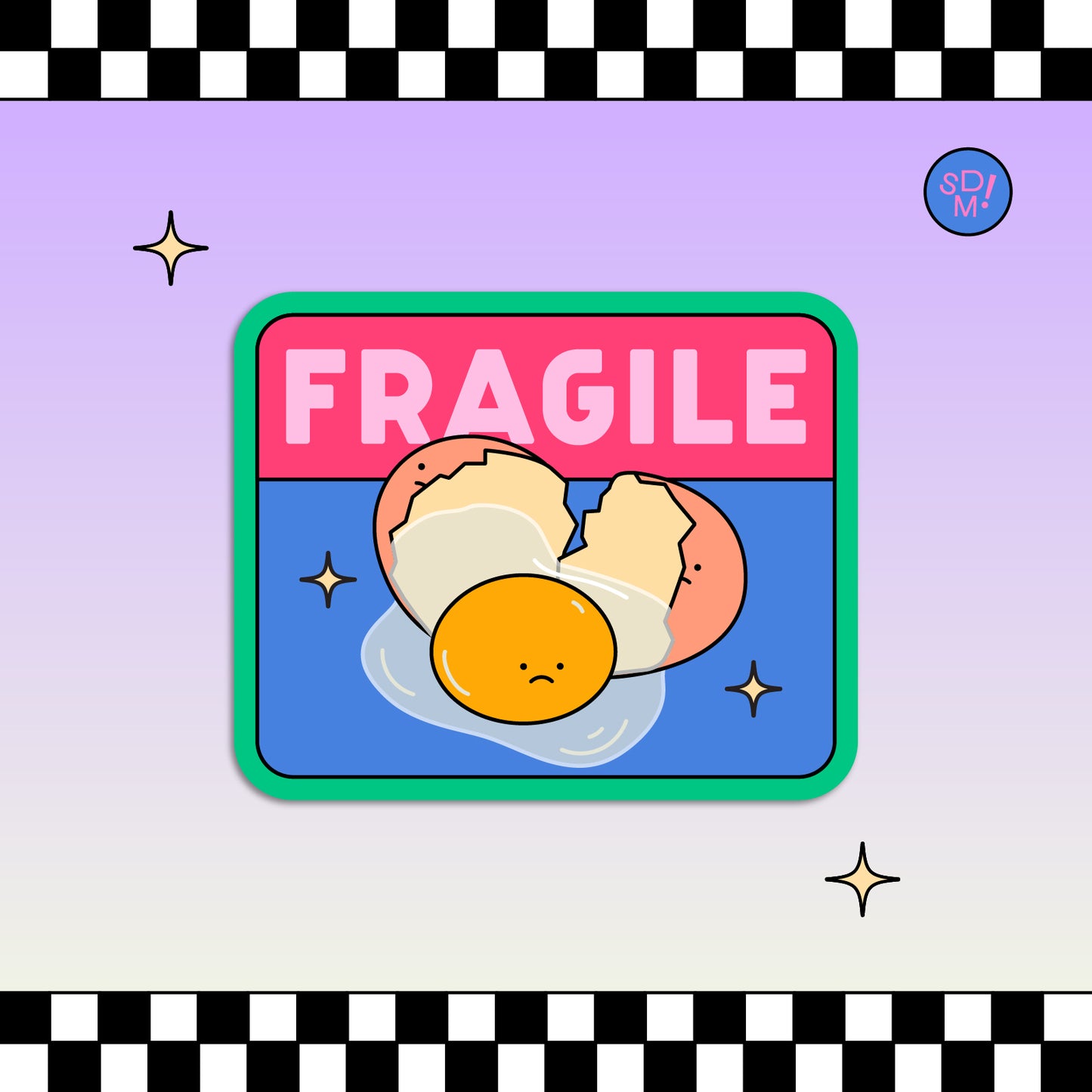 Fragile Egg Sticker