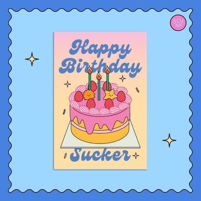 Happy Birthday Sucker Post Card