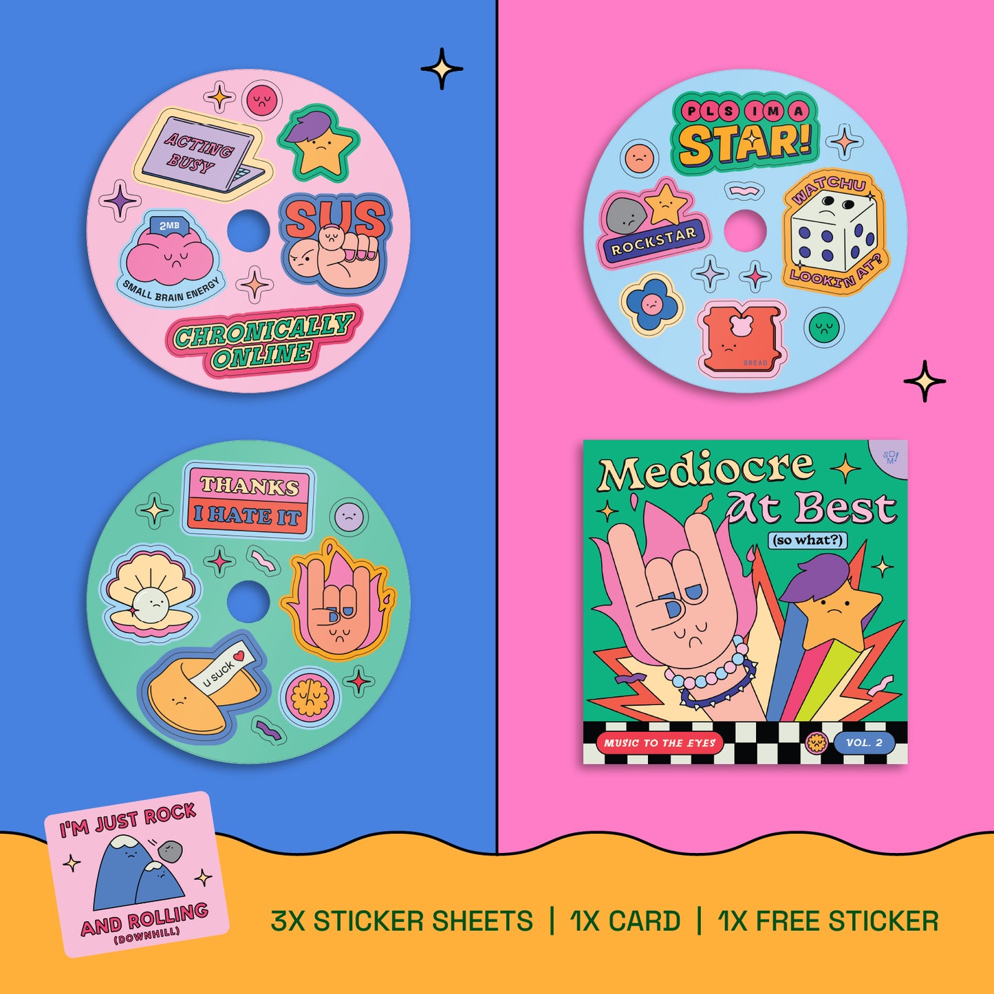 Mediocre At Best CD Album Sticker Set