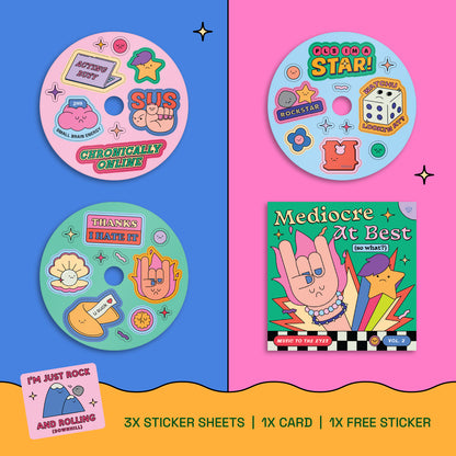 Mediocre At Best CD Album Sticker Set